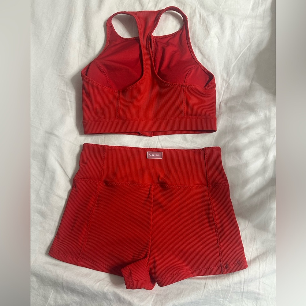 Fabletics Red Racerback Sports Bra Intimates - Picture 9 of 10